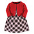 Hudson Baby Quilted Cardigan and Dress, Black Red Plaid