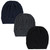 Hudson Baby Knitted Caps 3pk, Black Blue