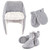 Hudson Baby Trapper Hat, Mitten and Bootie Set, Heather Gray