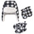 Hudson Baby Trapper Hat, Mitten and Bootie Set, Black White Plaid