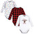 Hudson Baby Cotton Long-Sleeve Bodysuits, Red Christmoose 3-Pack