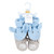 Hudson Baby Animal Fleece Booties 2-Pack, Blue Elephant Hippo