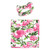Touched by Nature Organic Cotton Swaddle Blanket and Headband or Cap, Peonies