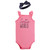 Hudson Baby Sleeveless Bodysuit and Headband Set, Pink Navy Roses