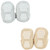 Hudson Baby Animal Fleece Booties 2-Pack, Gray Owl Bear