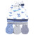 Hudson Baby Cotton Cap and Scratch Mitten Set, Blue Whale