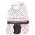 Hudson Baby Cotton Cap and Scratch Mitten Set, Berry Floral