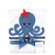 Hudson Baby Cotton Animal Face Hooded Towel, Octopus