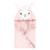 Hudson Baby Cotton Animal Face Hooded Towel, Pink Llama