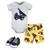 Hudson Baby Cotton Bodysuit, Shorts and Shoe Set, Construction Trucks