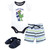 Hudson Baby Cotton Bodysuit, Shorts and Shoe Set, Surf Dude