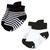 Hudson Baby Non-Skid No-Show Socks, Black White Stripes