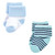 Luvable Friends Newborn and Baby Terry Socks, Mint Navy Stripes 12-Pack