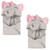 Hudson Baby Cotton Animal Face Hooded Towel Bundle Set, Pretty Elephant 2-Piece