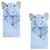 Hudson Baby Cotton Animal Face Hooded Towel Bundle Set, Light Blue Elephant 2-Piece