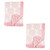 Hudson Baby Infant Girl Plush Blanket with Furry Binding and Back, Modern Floral 2-Piece