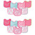 Luvable Friends Infant Girl Cotton Terry Drooler Bibs with PEVA Back, Pink Balloon 14-Piece