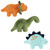 Luvable Friends Dog Squeaky Plush Dog Mini Toy Set, Dinosaurs, One Size