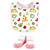 Hudson Baby Infant Girl Cotton Bib and Sock Set, Girl Pizza Taco, One Size