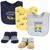 Hudson Baby Infant Boy Cotton Bib and Sock Set, Construction, One Size