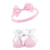 Hudson Baby Headband and Socks Set, Pink Gray