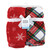Hudson Baby Silky Plush and Coral Fleece Blanket, White Tartan