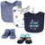 Hudson Baby Unisex Baby Cotton Bib and Sock Set, Space