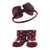 Hudson Baby Infant Girls Headband and Socks Giftset, Burgundy Leopard