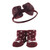 Hudson Baby Headband and Socks Giftset, Burgundy Leopard