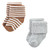 Hudson Baby Cotton Rich Newborn and Terry Socks, Dark Earth Tone Stripes
