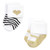 Hudson Baby Cotton Rich Newborn and Terry Socks, Silver Gold Pink