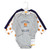Hudson Baby Cotton Long-Sleeve Bodysuits, Gray Basketball