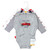 Hudson Baby Cotton Long-Sleeve Bodysuits, Gray Fire Truck