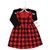 Hudson Baby Cotton Dress and Cardigan Set, Gold Heart Buffalo Plaid