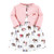 Hudson Baby Baby Girls Cotton Dress and Cardigan Set, Pink Moose Bear