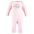 Hudson Baby Cotton Coveralls, Pink Gray Elephant