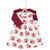 Hudson Baby Cotton Dress and Cardigan Set, Autumn Rose