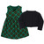 Hudson Baby Cotton Dress and Cardigan Set, Forest Green Plaid
