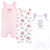 Hudson Baby Cotton Rompers, Tea Party