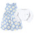 Hudson Baby Cotton Dress and Cardigan Set, Blue Daisy