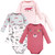 Hudson Baby Infant Girl Cotton Long-Sleeve Bodysuits, Girl Woodland Animals