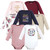 Hudson Baby Infant Girl Cotton Long-Sleeve Bodysuits, Girls World 7-Pack