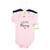 Hudson Baby Infant Girl Cotton Bodysuits, Girl Mommy Pink Navy 3Pk