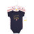 Hudson Baby Cotton Bodysuits, Girl Daddy Pink Navy 5Pk