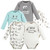 Touched by Nature Organic Cotton Long-Sleeve Bodysuits, Neutral Safari