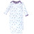 Hudson Baby Infant Girl Cotton Gowns, Peacock Feathers, Preemie/Newborn