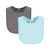 Hudson Baby Drooler Bib with Waterproof Lining, Gray Orange