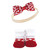 Hudson Baby Headband and Socks Giftset, Red Navy Flower