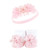 Hudson Baby Infant Girl Headband and Socks Giftset, Pink Gray Flower, One Size