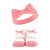 Hudson Baby Headband and Socks Giftset, Pink Gray